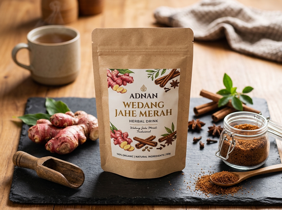 Adnan Wedang Jahe Merah Kemasan Pouch